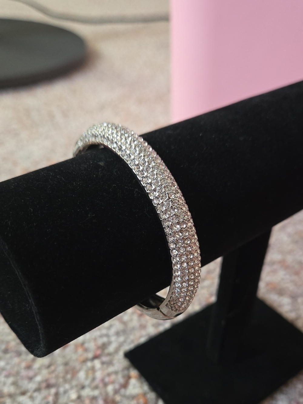 Premier Designs Silver Rhinestone Hinge Bracelet